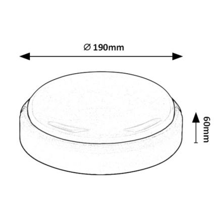Rabalux - Lámpara de techo LED para exterior LED/15W/230V IP54 negra