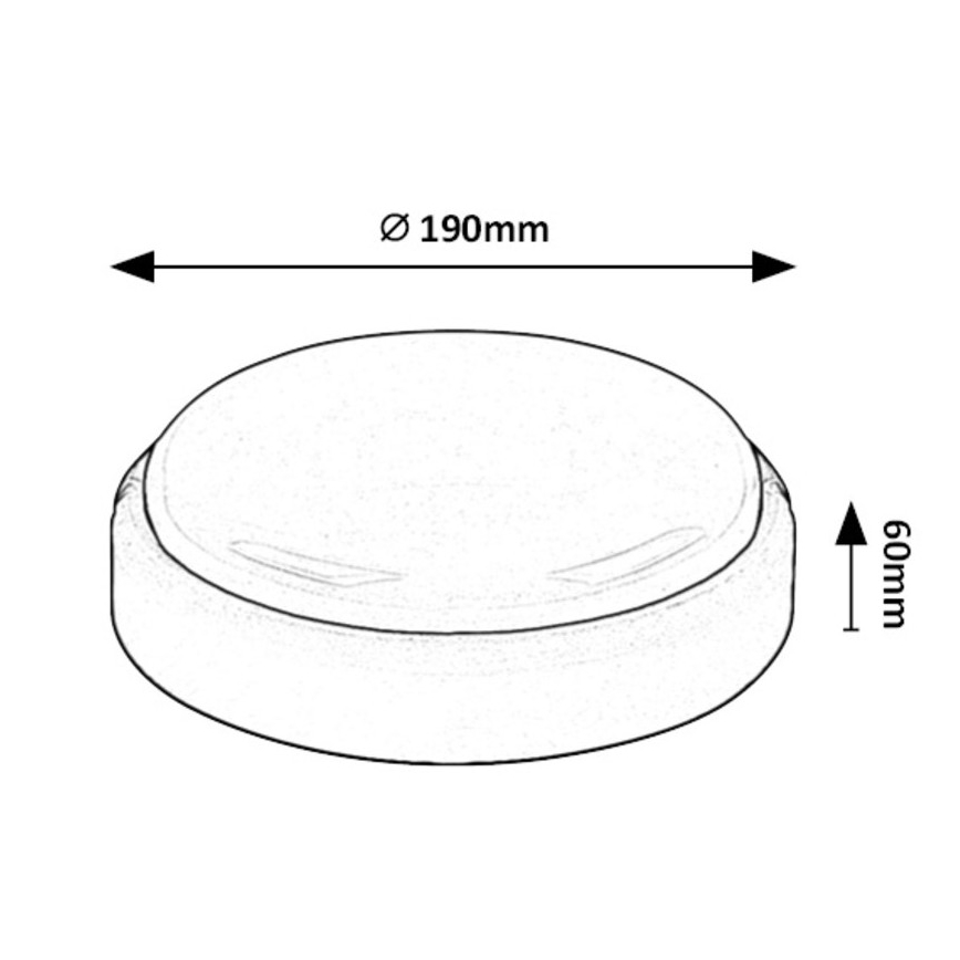 Rabalux - Lámpara de techo LED para exterior LED/15W/230V IP54 negra