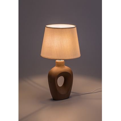 Rabalux - Lámpara de sobremesa 1xE14/25W/230V marrón/crema