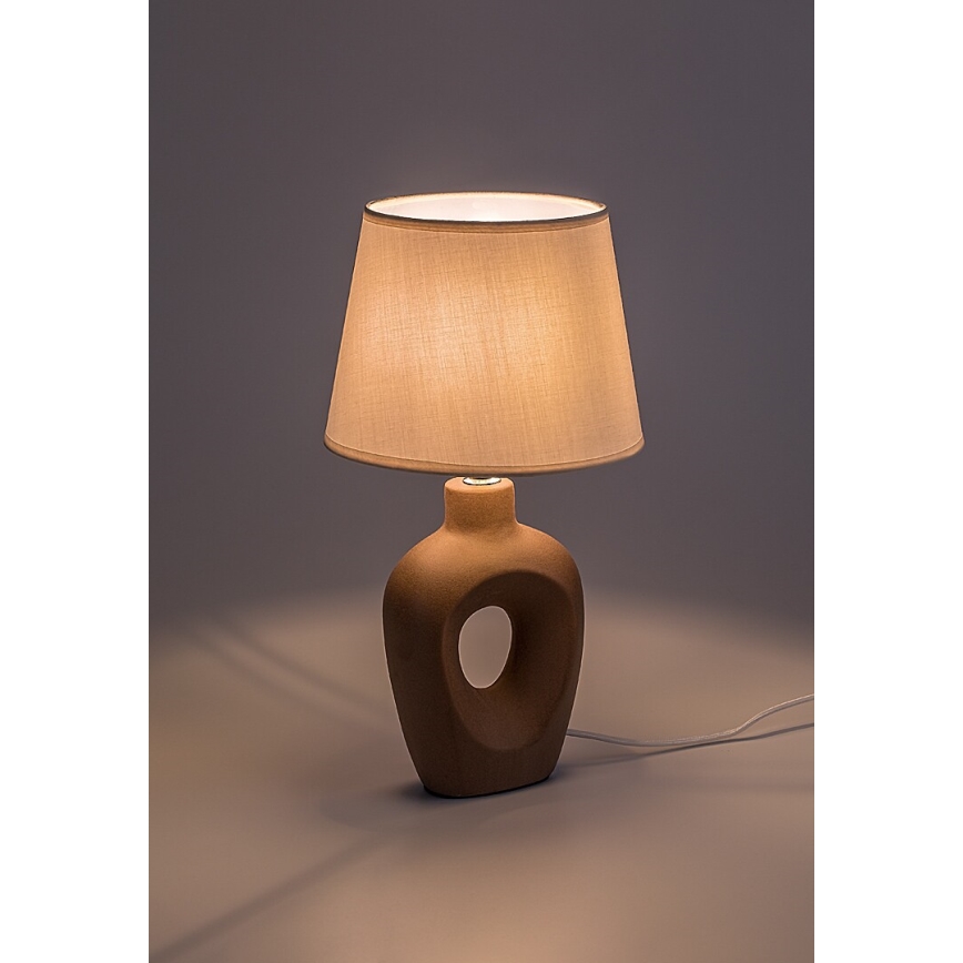 Rabalux - Lámpara de sobremesa 1xE14/25W/230V marrón/crema