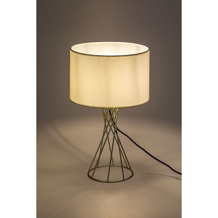 Rabalux - Lámpara de mesa 1xE27/40W/230V dorada/blanca