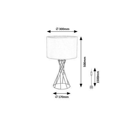 Rabalux - Lámpara de mesa 1xE27/40W/230V dorada/blanca