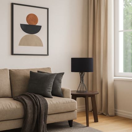 Rabalux - Lámpara de mesa 1xE27/40W/230V negra