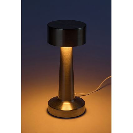 Rabalux 74207 - Lámpara LED de mesa táctil recargable SENAN LED/2,7W/5V 1200mAh dorado