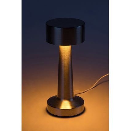 Rabalux - LED Lámpara de mesa táctil recargable LED/2,7W/5V 1200mAh 3000/4000/6000K cromo mate