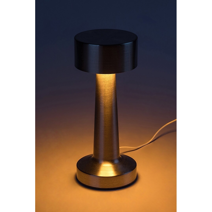 Rabalux - LED Lámpara de mesa táctil recargable LED/2,7W/5V 1200mAh 3000/4000/6000K cromo mate