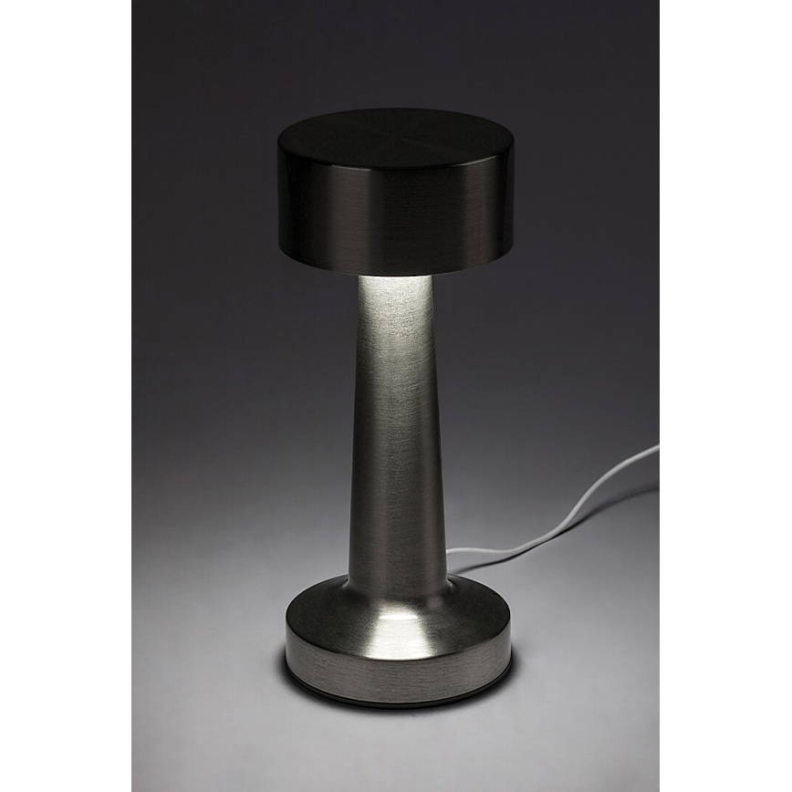 Rabalux - LED Lámpara de mesa táctil recargable LED/2,7W/5V 1200mAh 3000/4000/6000K cromo mate