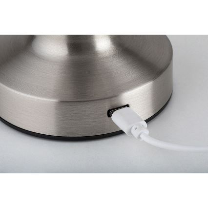 Rabalux - LED Lámpara de mesa táctil recargable LED/2,7W/5V 1200mAh 3000/4000/6000K cromo mate