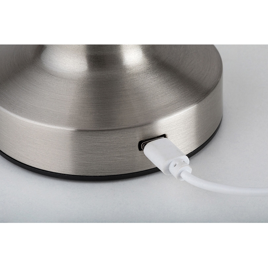 Rabalux - LED Lámpara de mesa táctil recargable LED/2,7W/5V 1200mAh 3000/4000/6000K cromo mate