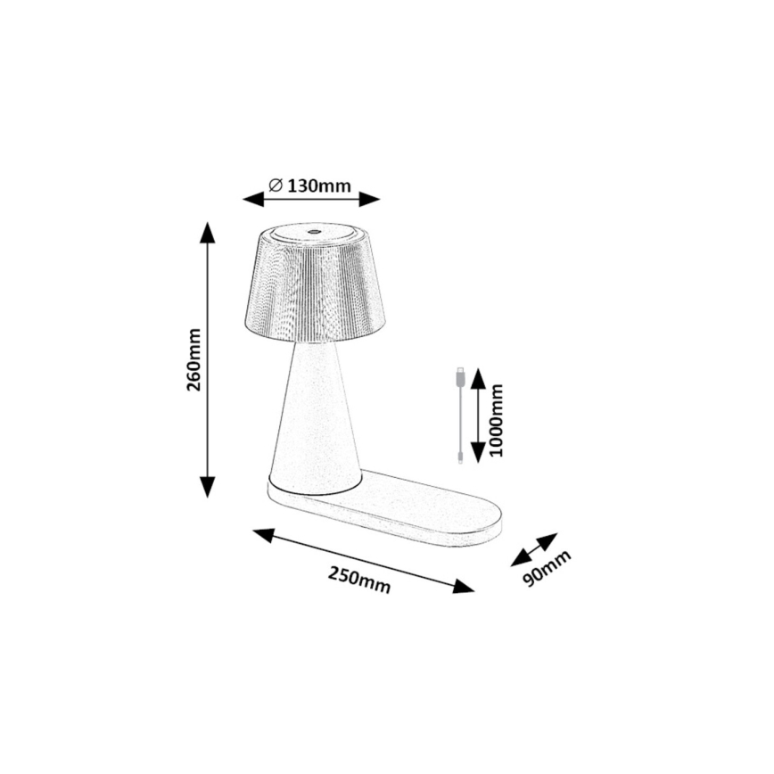 Rabalux - LED Lámpara de mesa recargable con dimmer con carga inalámbrica LED/5W/5V 3000/4000/5000K