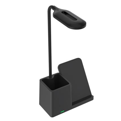 Rabalux - Lámpara de mesa LED regulable con cargador inalámbrico QI LED/4W/5V 3000/4000/6500K negro