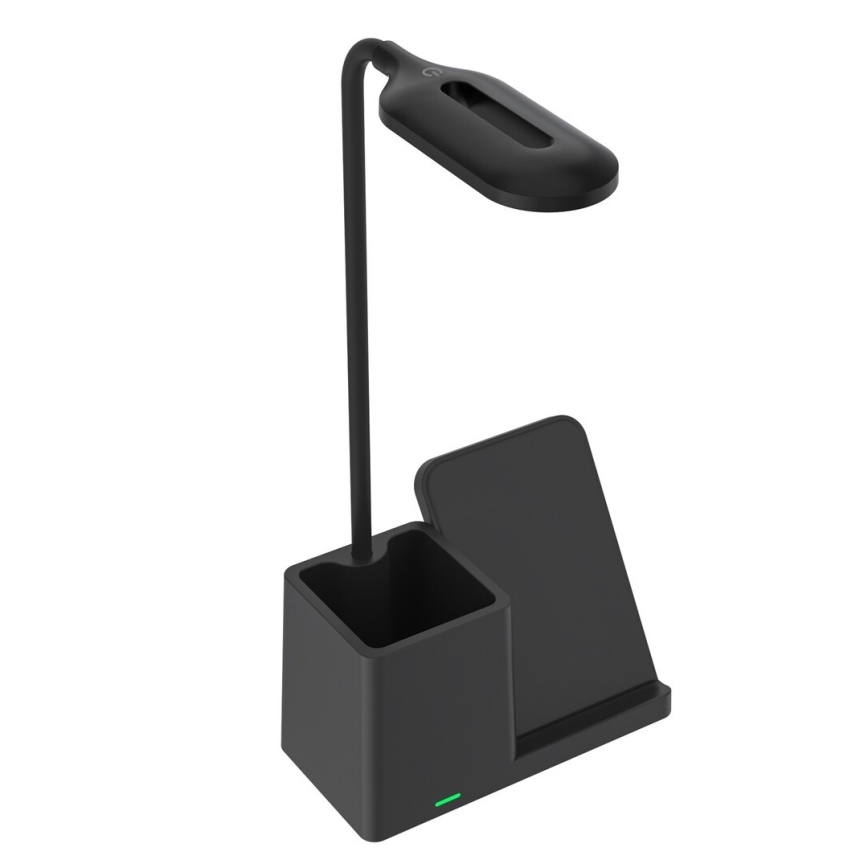 Rabalux - Lámpara de mesa LED regulable con cargador inalámbrico QI LED/4W/5V 3000/4000/6500K negro