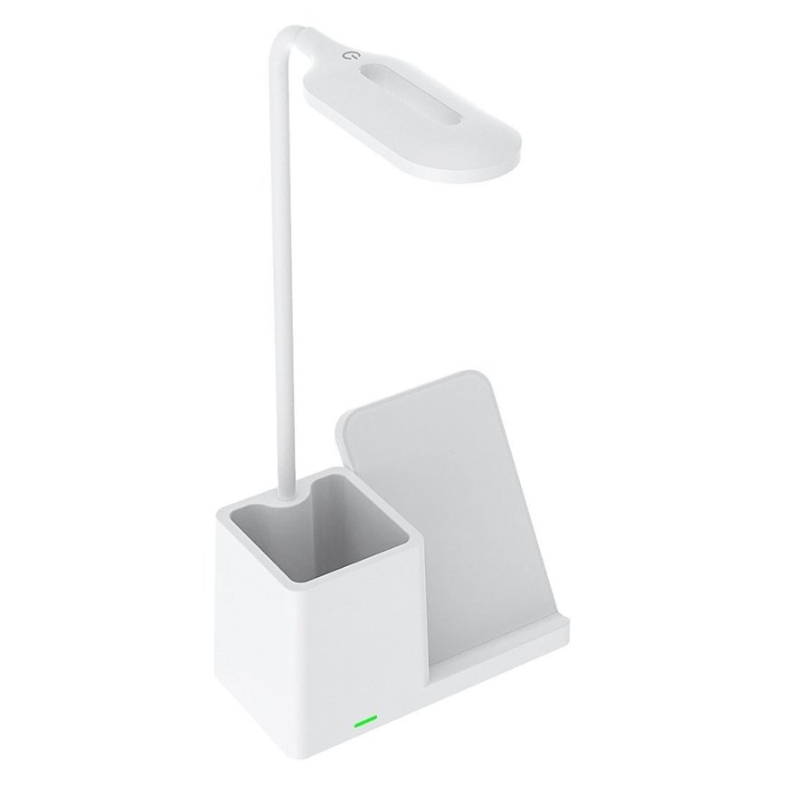 Rabalux - Lámpara de mesa LED regulable con cargador inalámbrico QI LED/4W/5V 3000/4000/6500K blanco