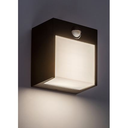 Rabalux - Lámpara de pared LED para exterior con sensor LED/12W/230V negro IP44