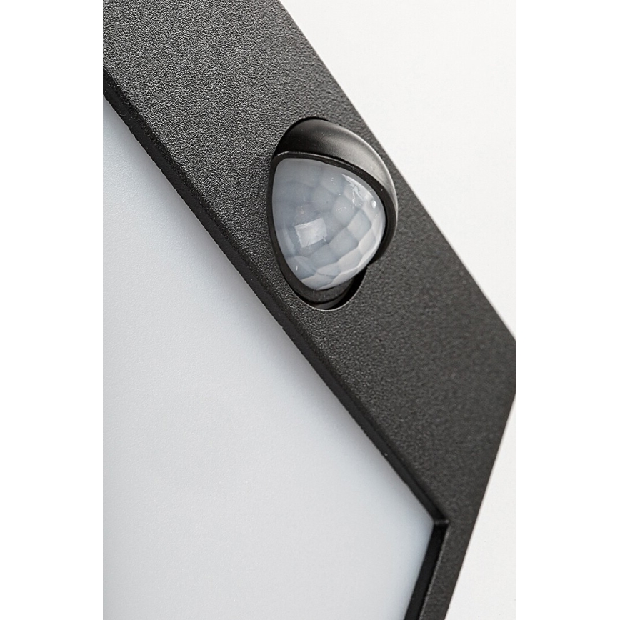 Rabalux - Lámpara de pared LED para exterior con sensor LED/12W/230V negro IP44
