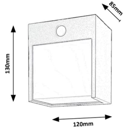 Rabalux - Lámpara de pared LED para exterior con sensor LED/12W/230V negro IP44
