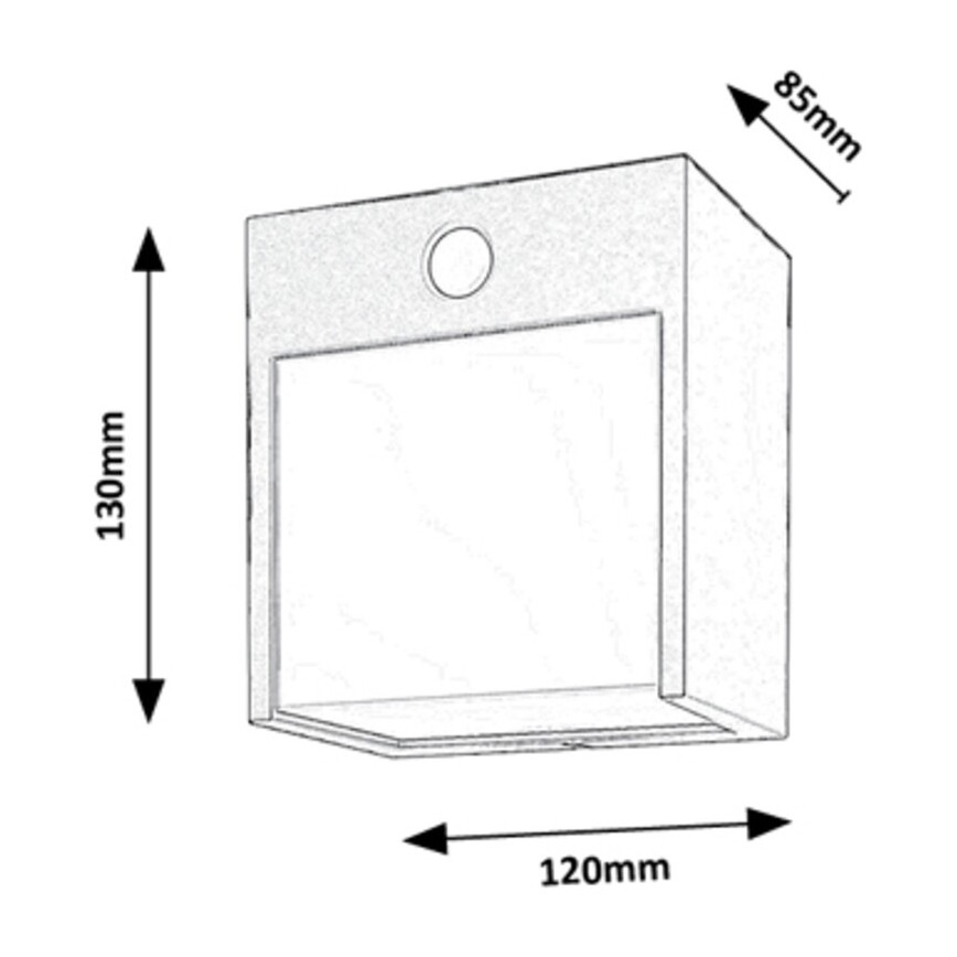 Rabalux - Lámpara de pared LED para exterior con sensor LED/12W/230V negro IP44