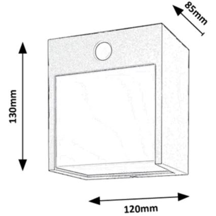 Rabalux - Lámpara de pared LED para exterior con sensor LED/12W/230V blanca IP44