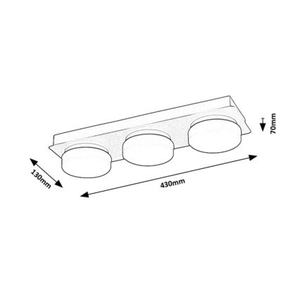Rabalux - Plafón LED para baño 3xLED/6W/230V IP44 negro
