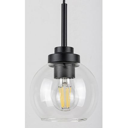 Rabalux - Lámpara de araña de baño en cadena 1xE27/15W/230V negro IP44