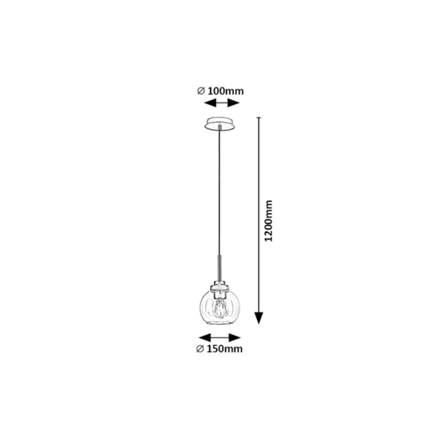 Rabalux - Lámpara de araña de baño en cadena 1xE27/15W/230V negro IP44