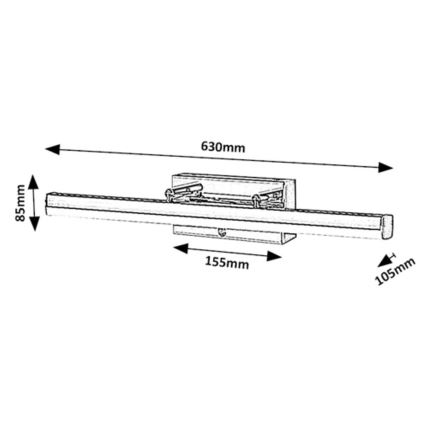 Rabalux 75017 - Iluminación de espejo táctil LED regulable TURGON LED/20W/230V