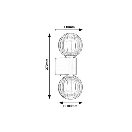 Rabalux - Aplique de baño 2xG9/3,5W/230V IP44 negro