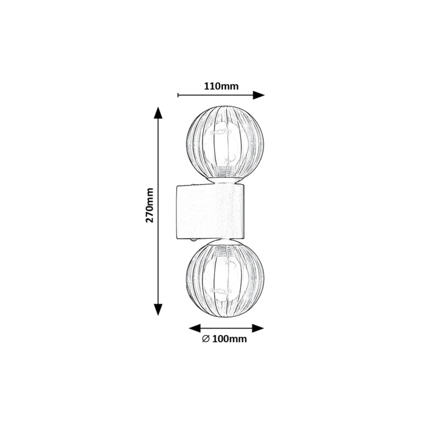 Rabalux - Aplique de baño 2xG9/3,5W/230V IP44 negro
