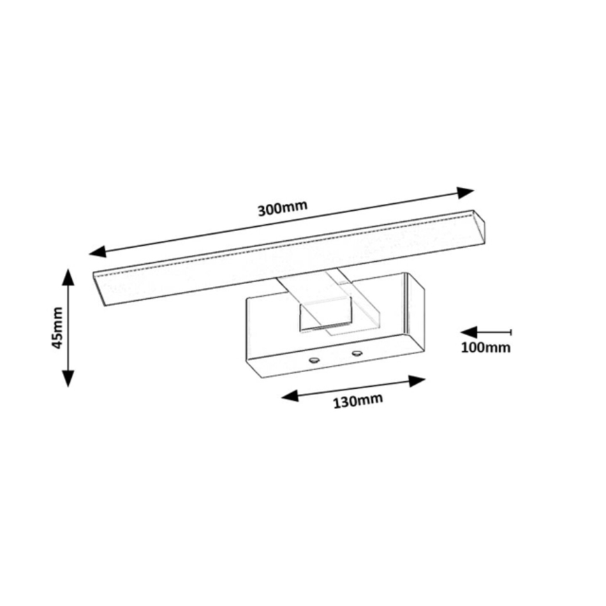 Rabalux - Lámpara LED para espejo de baño LED/6W/230V IP44 30 cm negro