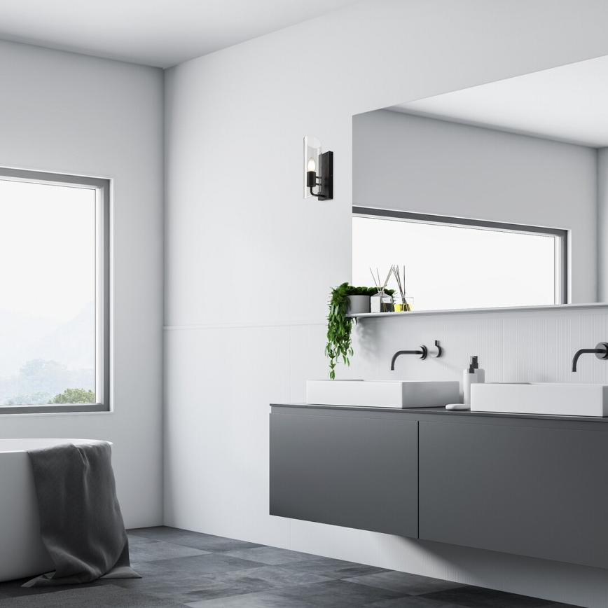Rabalux - Aplique de baño 1xE14/12W/230V IP44 negro