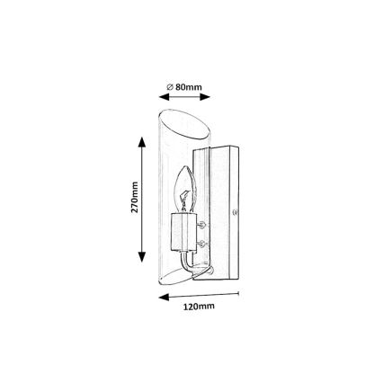 Rabalux - Aplique de baño 1xE14/12W/230V IP44 cromo brillante