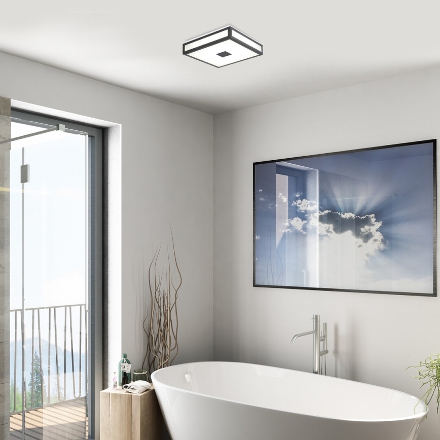 Rabalux - Plafón LED de techo para baño LED/18W/230V IP44 negro 30x30 cm