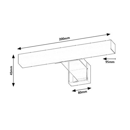 Rabalux - Aplique LED para espejo de baño, 4 W, 230 V, IP44, 20 cm, negro