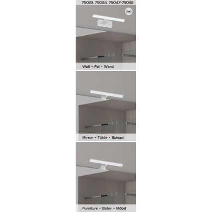 Rabalux - Lámpara LED para espejo de baño LED/9W/230V IP44 60 cm negra