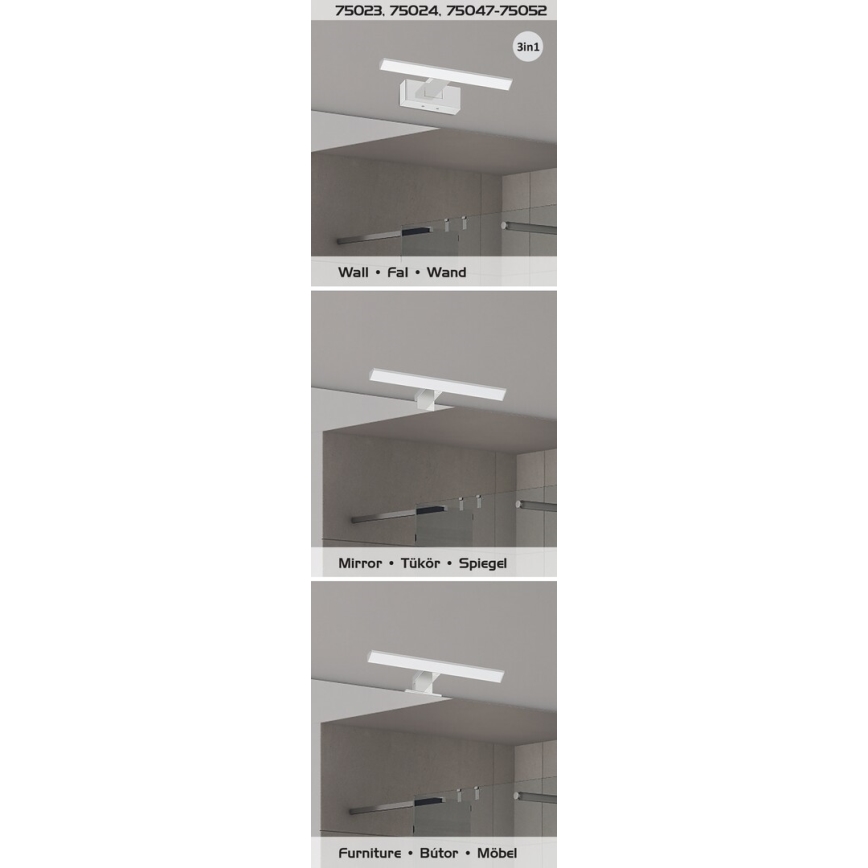 Rabalux - Lámpara LED para espejo de baño LED/9W/230V IP44 60 cm negra