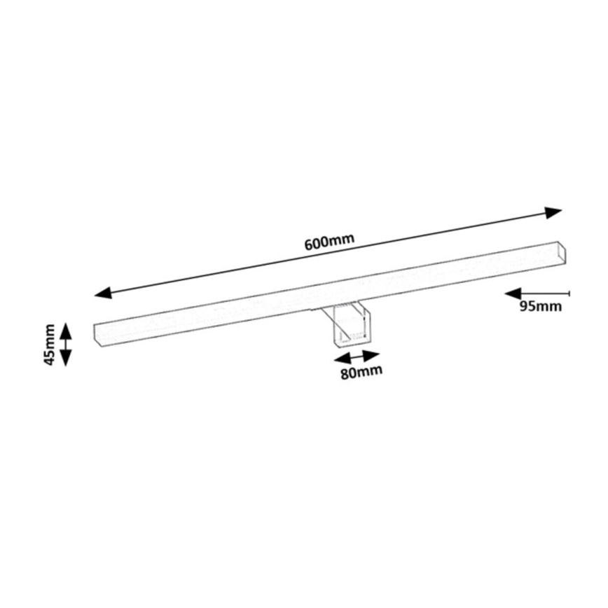 Rabalux - Lámpara LED para espejo de baño LED/9W/230V IP44 60 cm negra