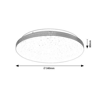 Rabalux - Plafón de techo LED para baño 18W/230V IP44 diámetro 34 cm