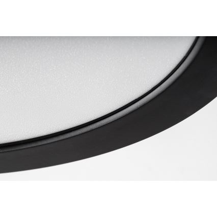 Rabalux - Luminaria LED de techo para baño, 24W/230V, Ø 22 cm, IP44, negra