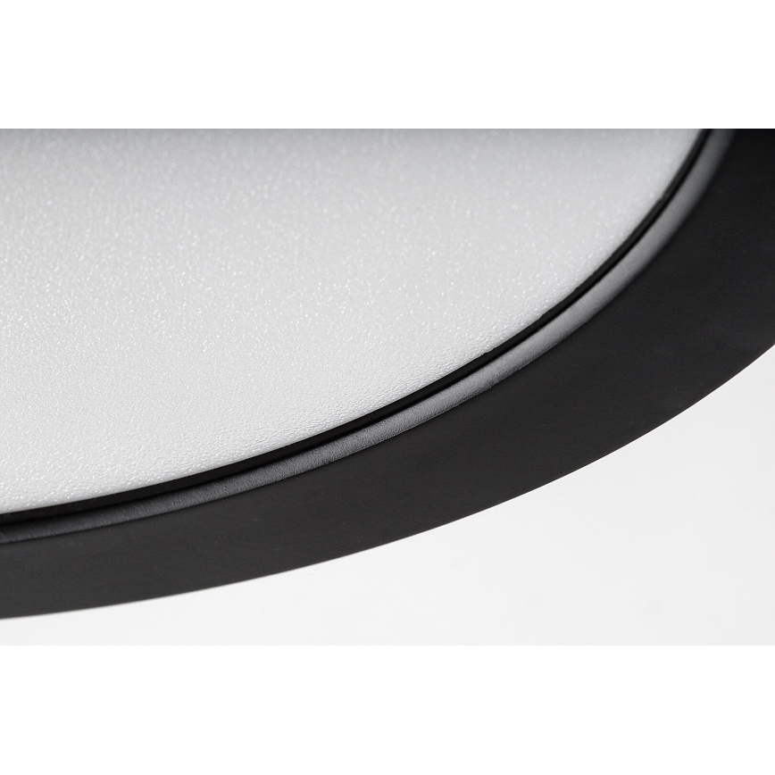 Rabalux - Luminaria LED de techo para baño, 24W/230V, Ø 22 cm, IP44, negra