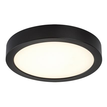 Rabalux - Luminaria LED de techo para baño, 24W/230V, Ø 22 cm, IP44, negra