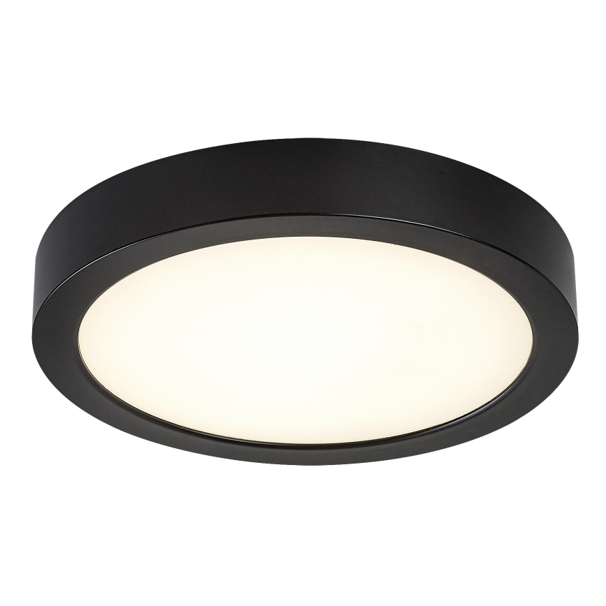 Rabalux - Luminaria LED de techo para baño, 24W/230V, Ø 22 cm, IP44, negra
