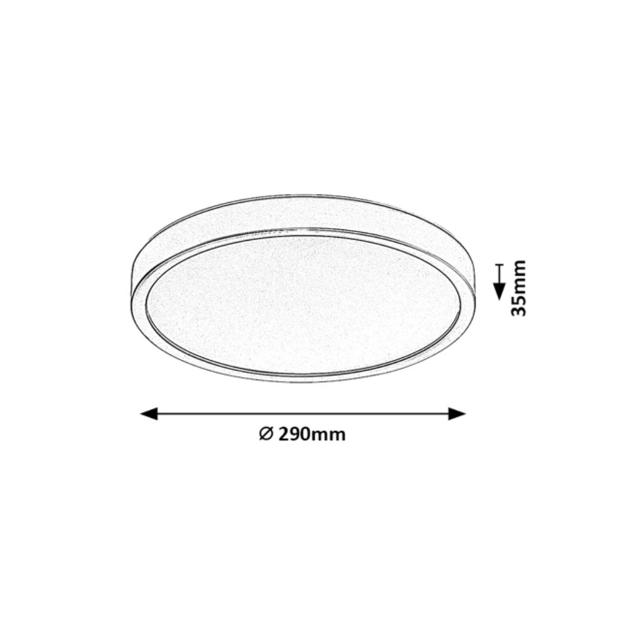 Rabalux - Plafón LED para baño, 18W, 230V, 3000/4000/6000K, Ø 29 cm, IP44, marrón