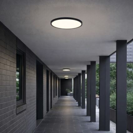 Rabalux - Plafón LED de techo para baño, 18 W, 230 V, 3000/4000/6000 K, Ø 29 cm, IP44, negro