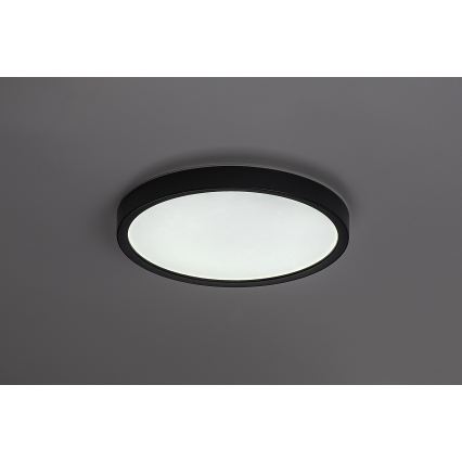 Rabalux - Plafón LED de techo para baño, 18 W, 230 V, 3000/4000/6000 K, Ø 29 cm, IP44, negro