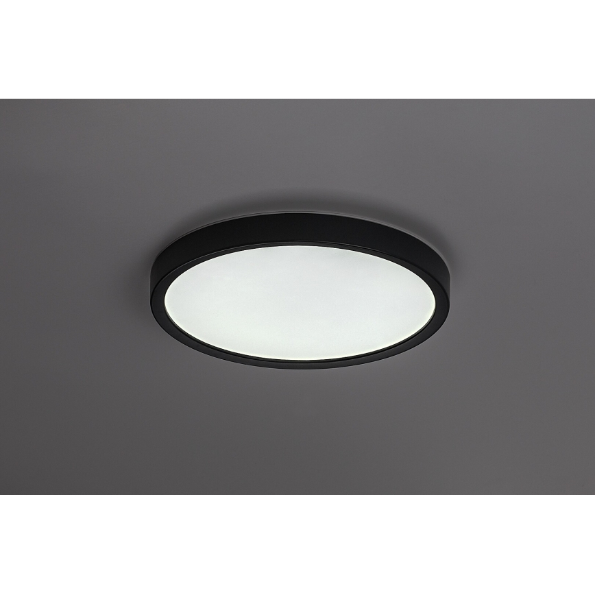 Rabalux - Plafón LED de techo para baño, 18 W, 230 V, 3000/4000/6000 K, Ø 29 cm, IP44, negro