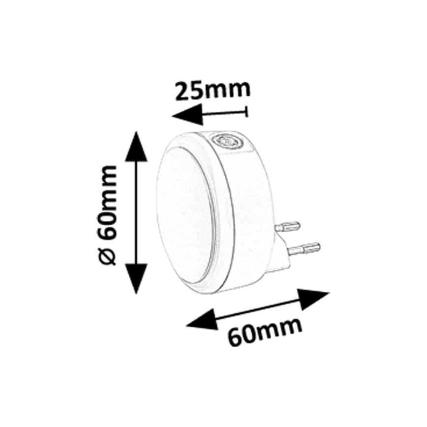 Rabalux - LED Luz nocturna de enchufe con sensor crepuscular LED/0,3W/230V 3000K