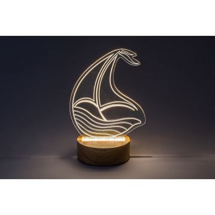 Rabalux - Lámpara de mesa LED infantil LED/2W/5V 3000K barco haya