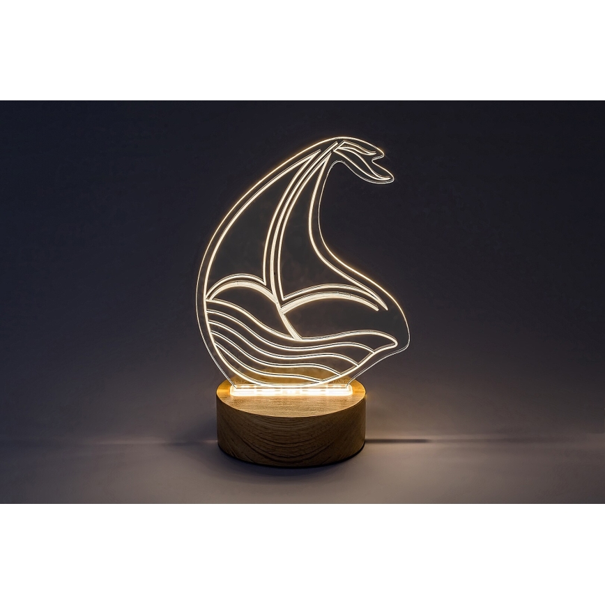 Rabalux - Lámpara de mesa LED infantil LED/2W/5V 3000K barco haya
