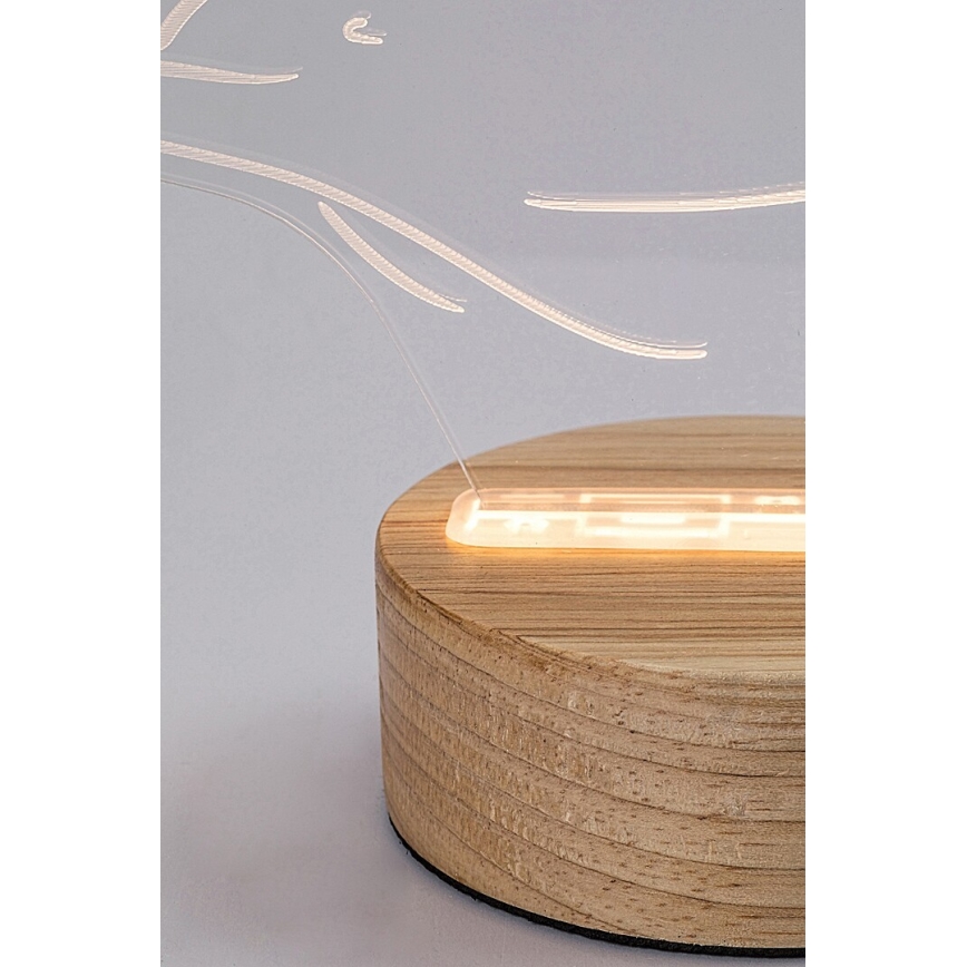 Rabalux - Lámpara de mesa LED infantil LED/2W/5V 3000K haya delfín