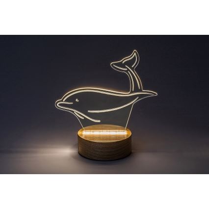 Rabalux - Lámpara de mesa LED infantil LED/2W/5V 3000K haya delfín